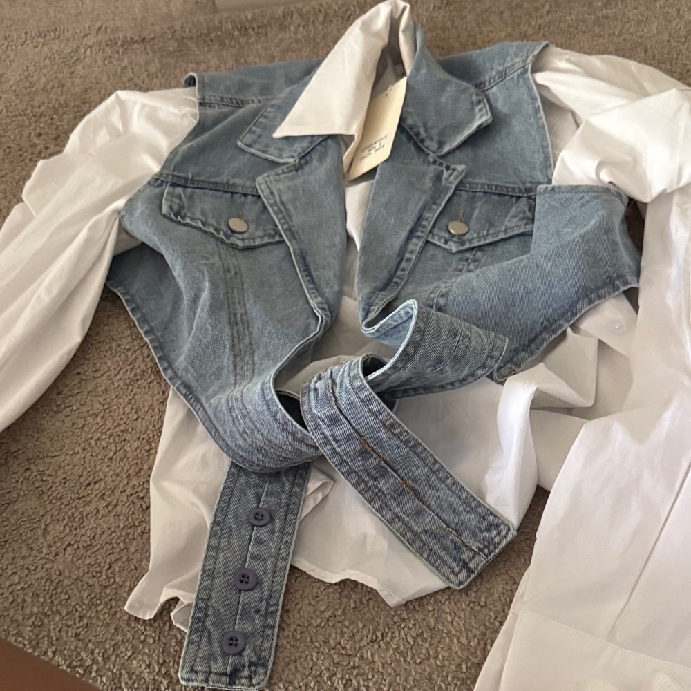 Denim Vest with White Shirt